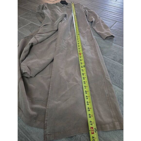 Vintage AKS Amy K Su for Nordstrom Long Sleeve Shirt Dress with Pants Set Taupe - Picture 7 of 15
